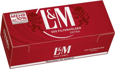 L&M Red Extra Hülsen Zigarettenhülsen